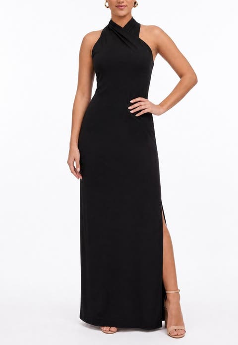 Harland Crossover Halter Maxi Dress