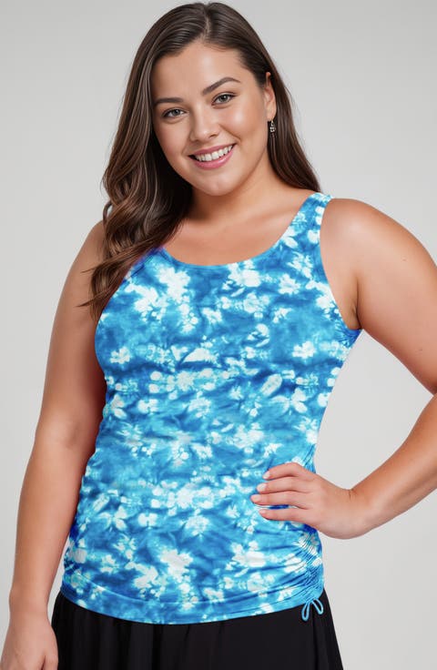 Plus Size Maya Tankini Swim Top With Built-in Bra
