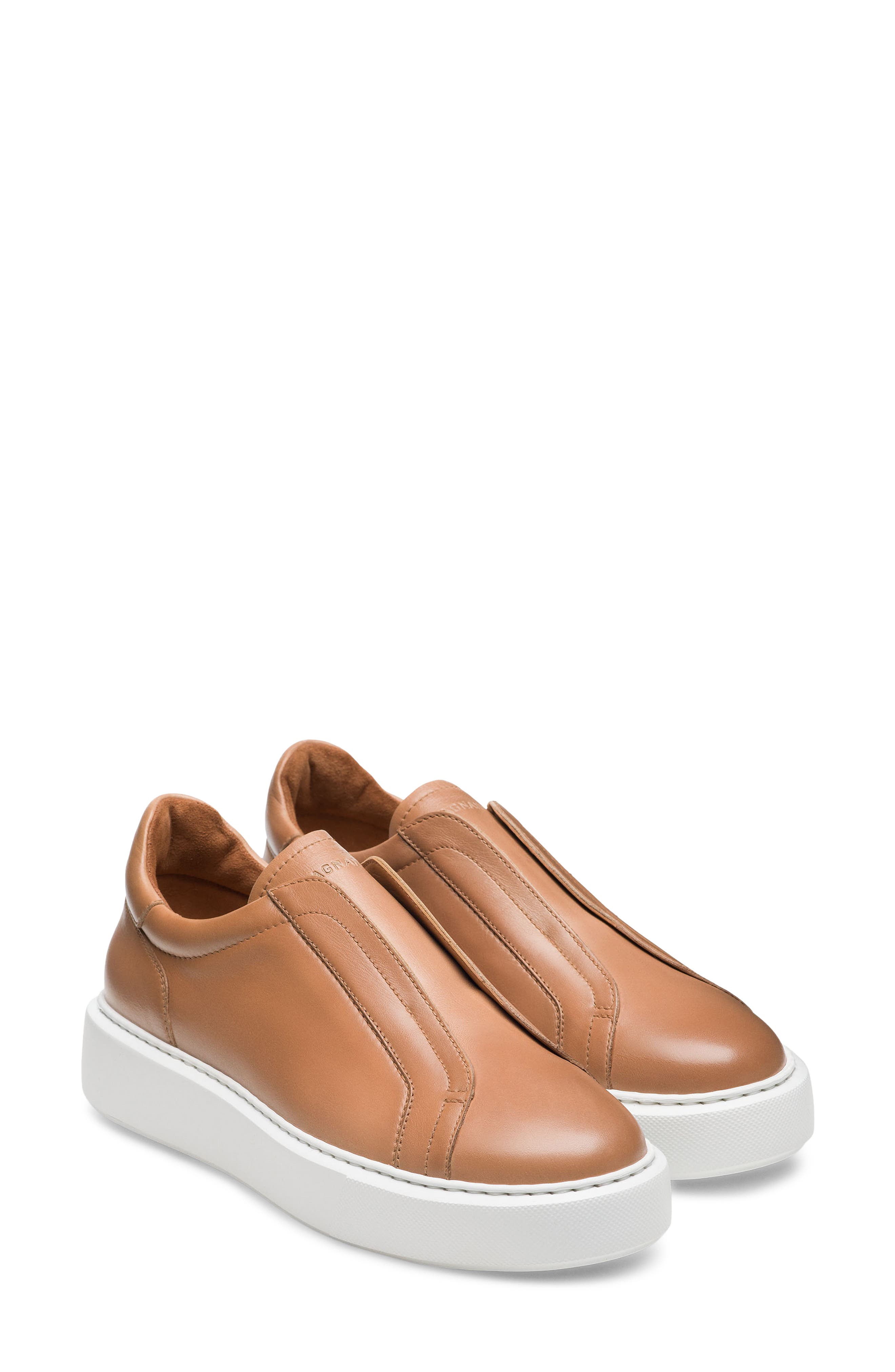 Gasol Slip-On Leather Sneaker, Main, color, CAMEL