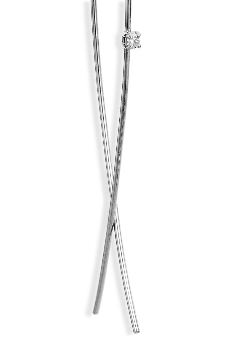 Medium Upside Down Diamond Hoop Earrings, Alternate, color, WHITE GOLD/ DIAMOND