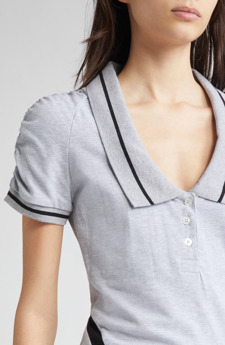 Ashley Williams Amelia Pleated Drop Waist Cotton Piqué Polo Dress, Alternate, color, 