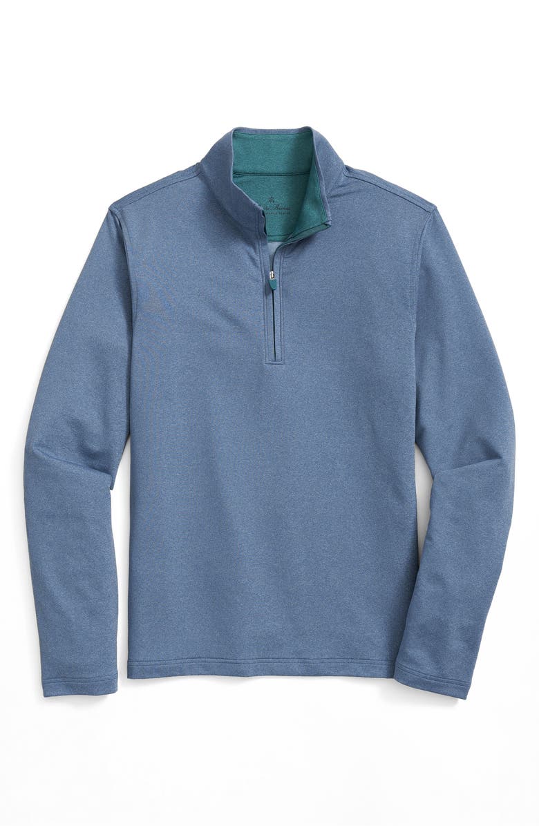 Brooks Brothers Half Zip Pullover, Main, color, Dark Blue Heather