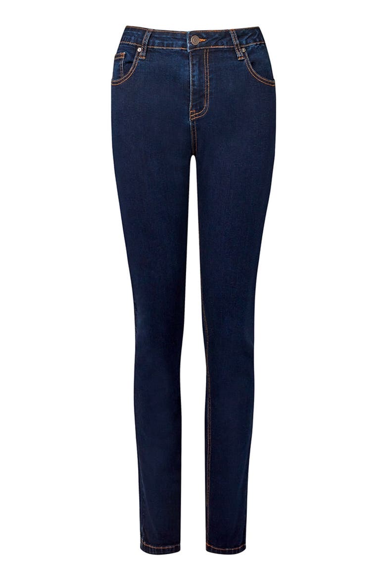 High Waisted Skinny Jeans, Alternate, color, DARK BLUE
