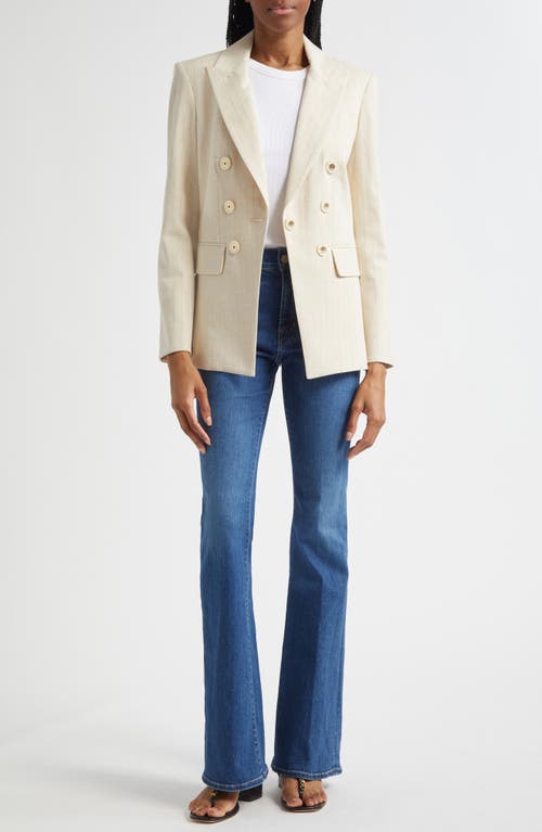 Veronica Beard Gaya Metallic Chalk Stripe Cotton Blend Dickey Jacket
