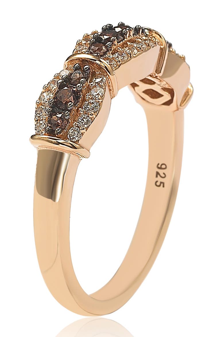 Pavé Cubic Zirconia Station Ring, Alternate, color, BROWN