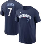 Nike Men's Nike Dansby Swanson Navy Chicago Cubs City Connect Fuse Name & Number T-Shirt