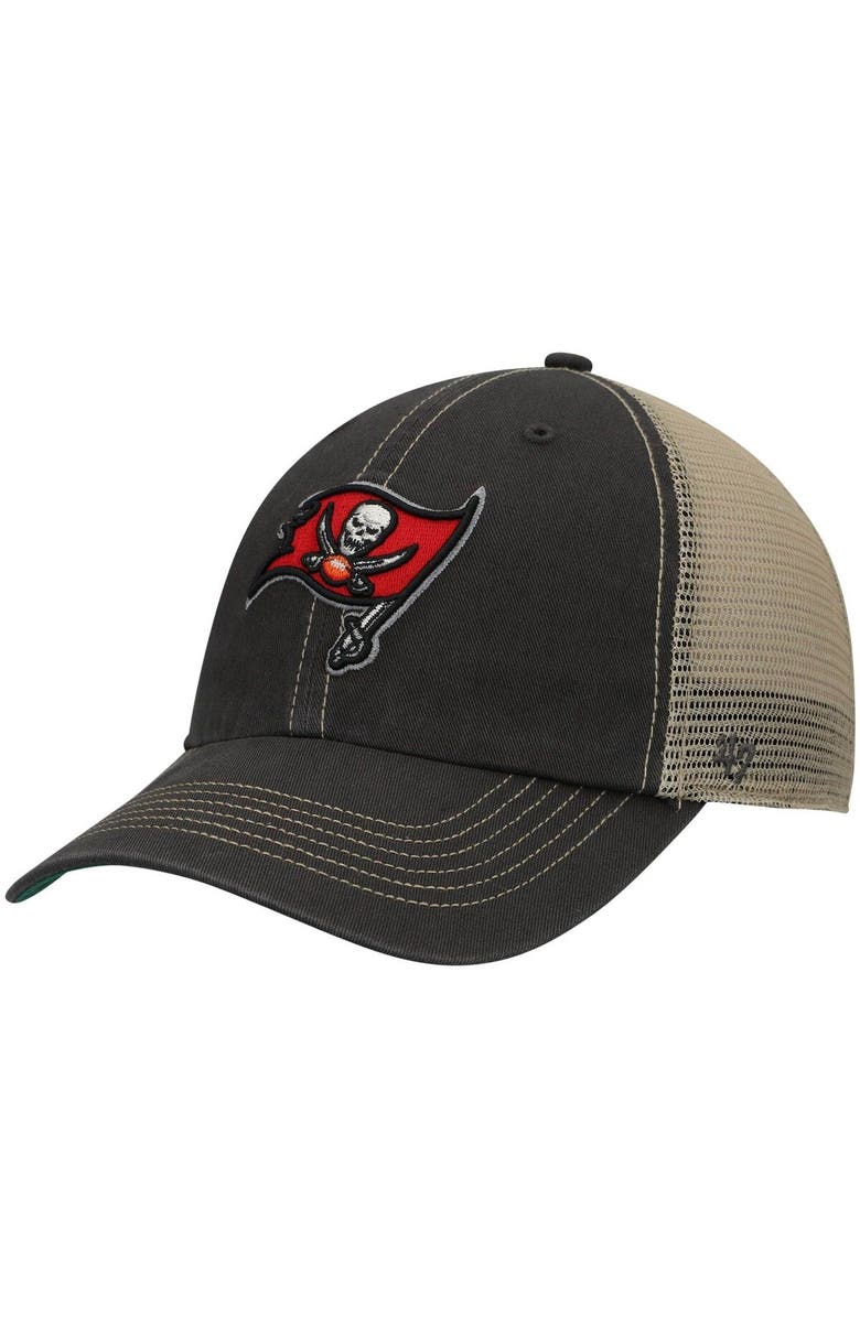 '47 Men's '47 Pewter/Natural Tampa Bay Buccaneers Trawler Trucker Clean Up Snapback Hat, Main, color, Pewter