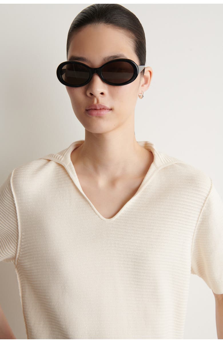 COS Sailor-collar Knitted Top, Alternate, color, Off-White