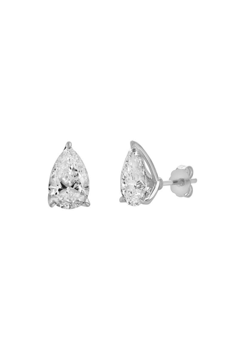 LuvMyJewelry Bosc 14K White Gold Lab Grown Pear Shaped Solitaire Diamond Earrings - 2.05 Cts, Alternate, color, 14K White Gold