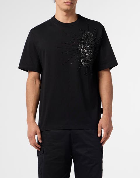 Round Neck T-Shirt Skull Stones Men