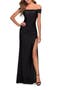 Off the Shoulder Dress with Tie Back and Slit