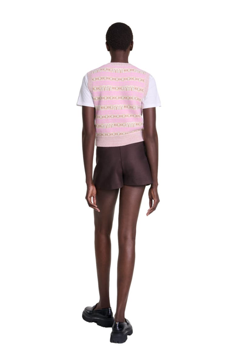 maje Sleeveless jacquard sweater, Alternate, color, 