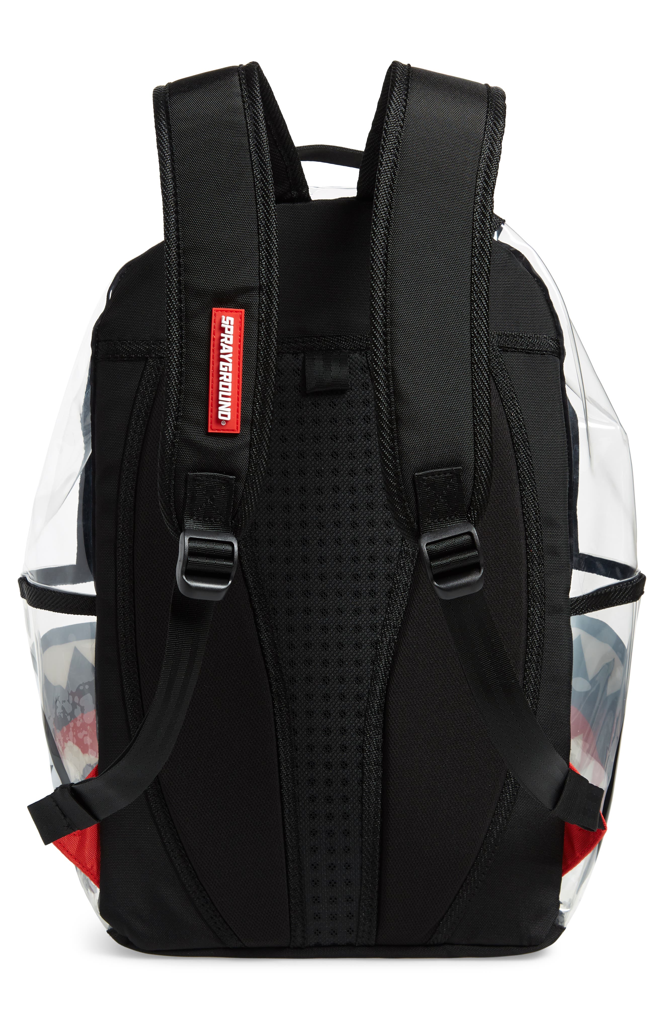 Sprayground 20/20 Double Cargo Side Shark Clear Backpack, Alternate, color, 