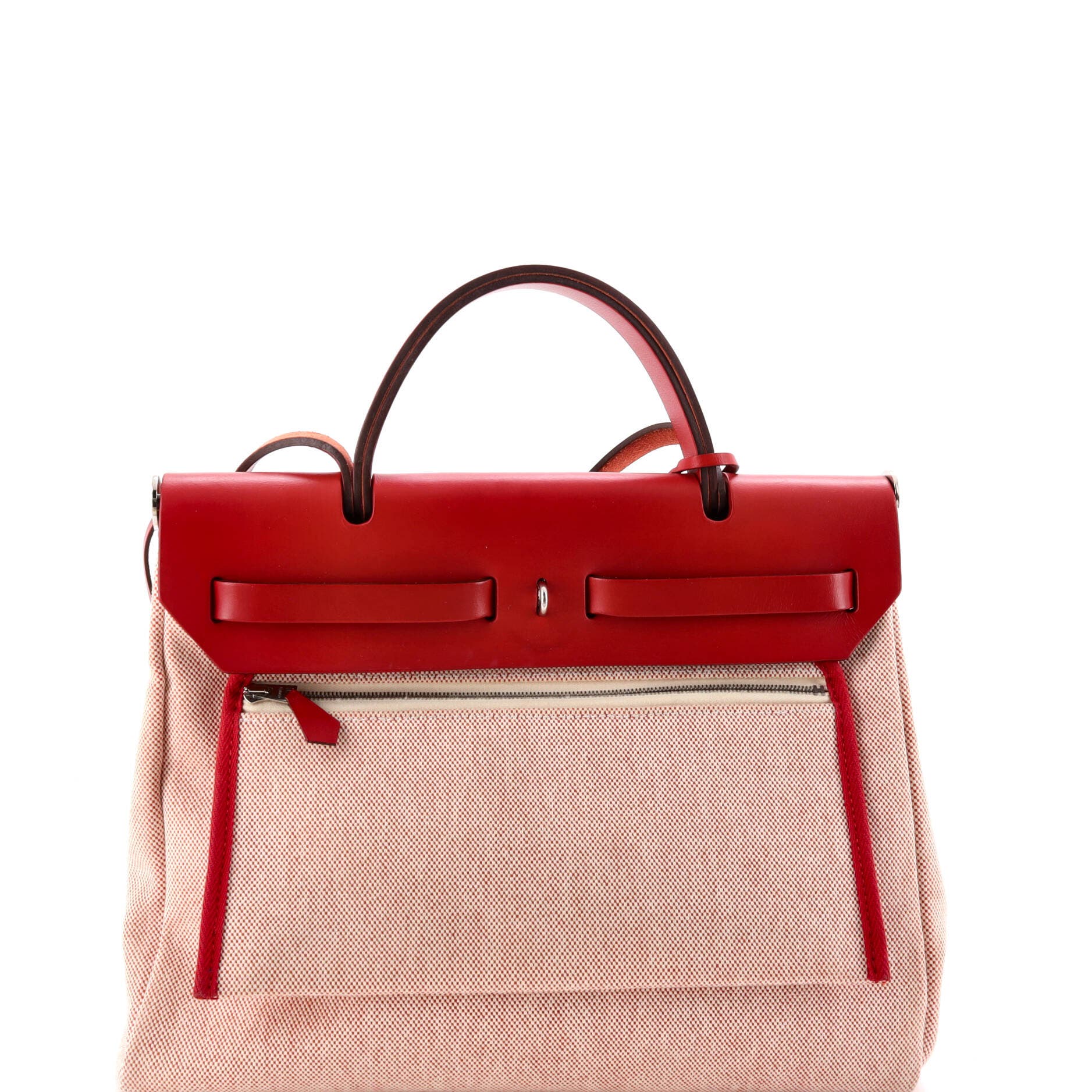 Pre-Owned Hermes Herbag Zip Pegase Pop Toile and Leather 31, Alternate, color, Rouge Piment