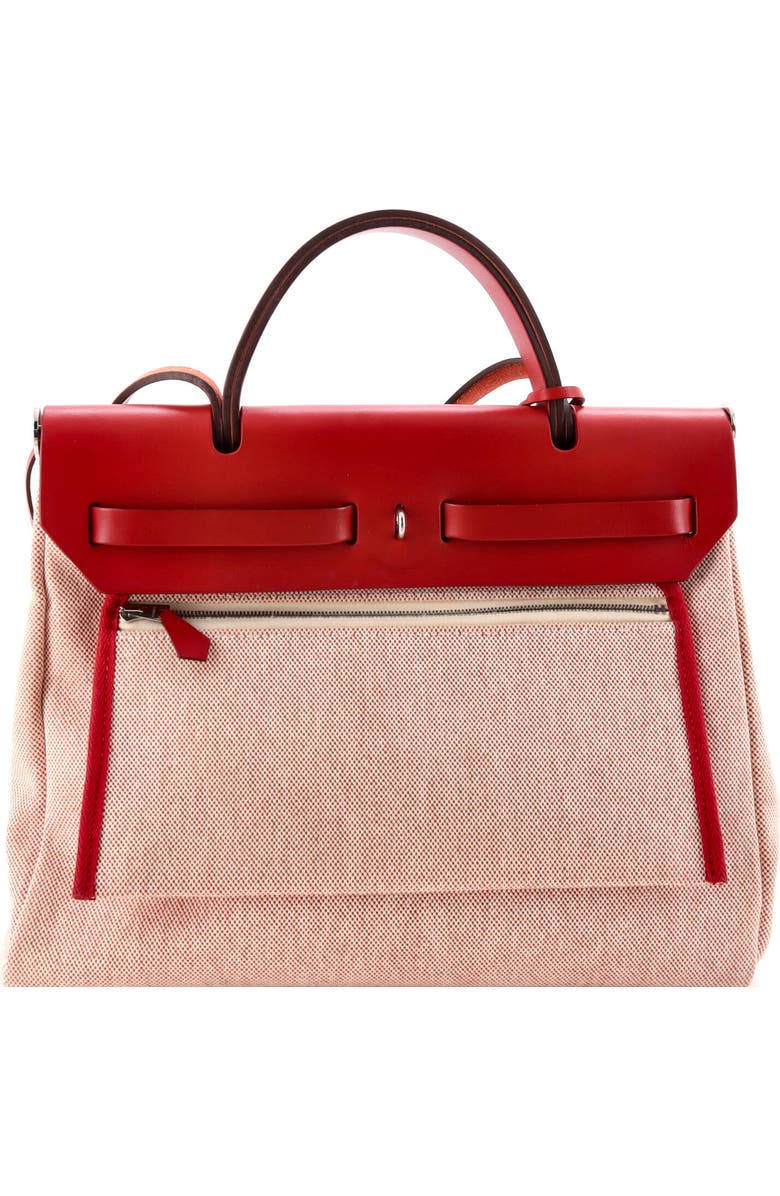 Pre-Owned Hermes Herbag Zip Pegase Pop Toile and Leather 31, Alternate, color, Rouge Piment