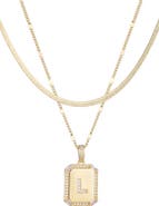 Adornia Initial Tag Pendant Necklace