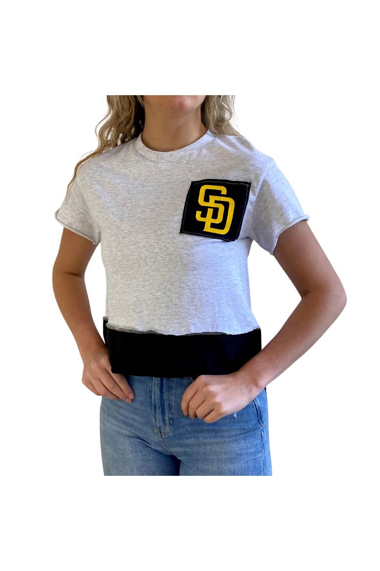 Women's Refried Apparel Gray San Diego Padres Cropped T-Shirt, Alternate, color, Gray