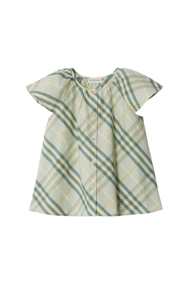 Burberry Check Cotton Top, Main, color, Breeze