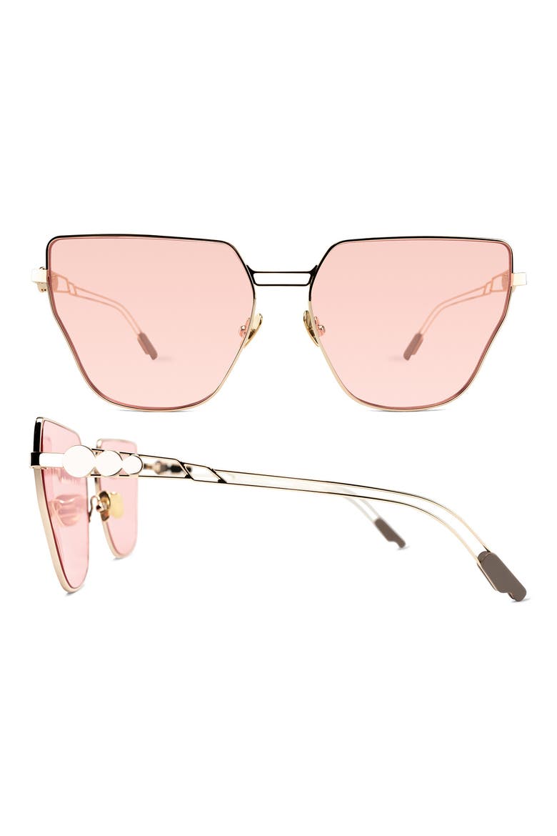 Sharita 63mm Oversize Hexagon Sunglasses, Main, color, GOLD/ROSE