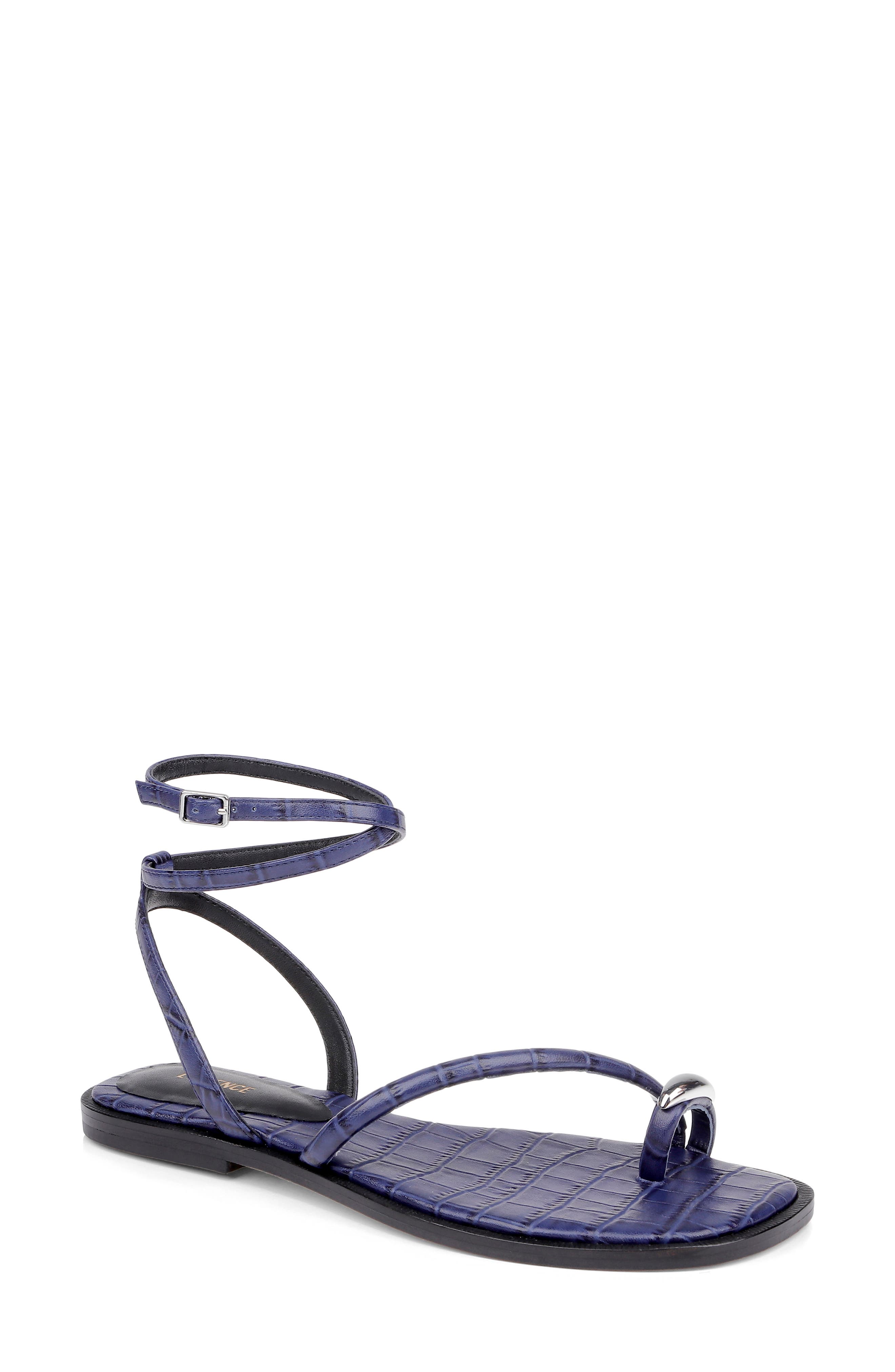 L
AGENCE Mariana Ankle Strap Sandal, Main, color, Midnight Croco Embossed