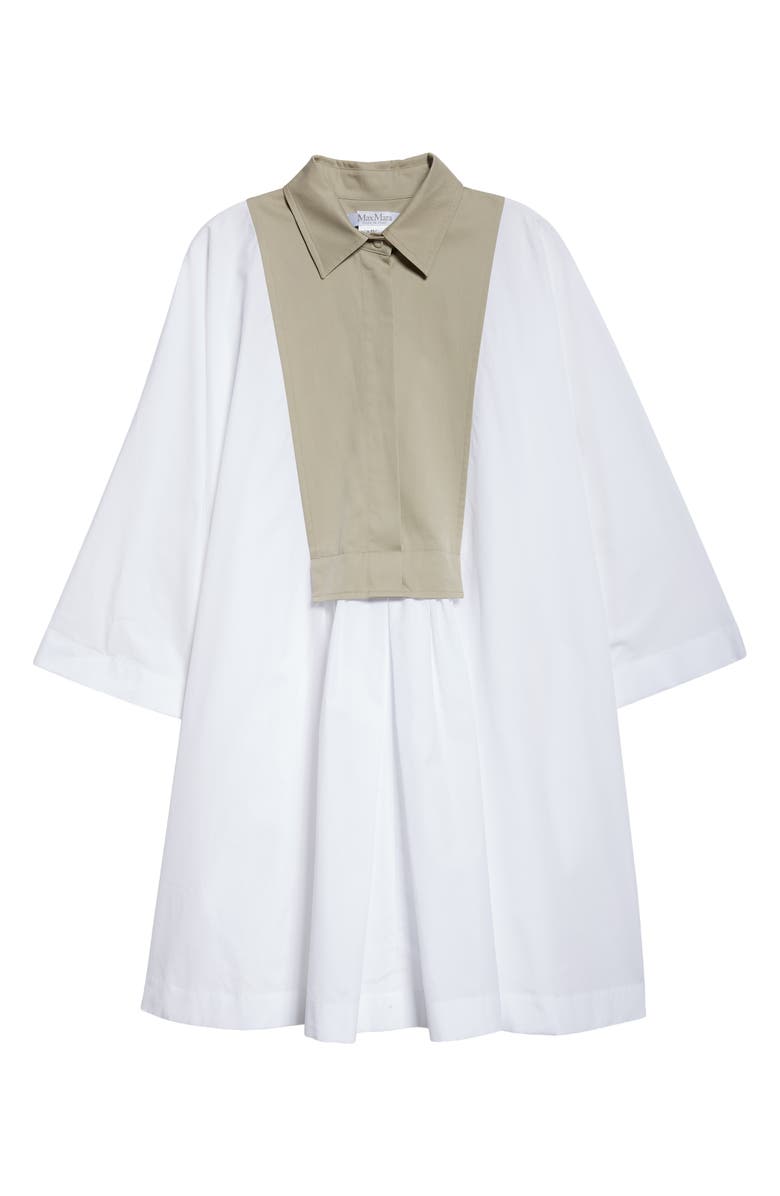 Max Mara Tattico Contrast Bib Poplin Shirtdress, Alternate, color, 
