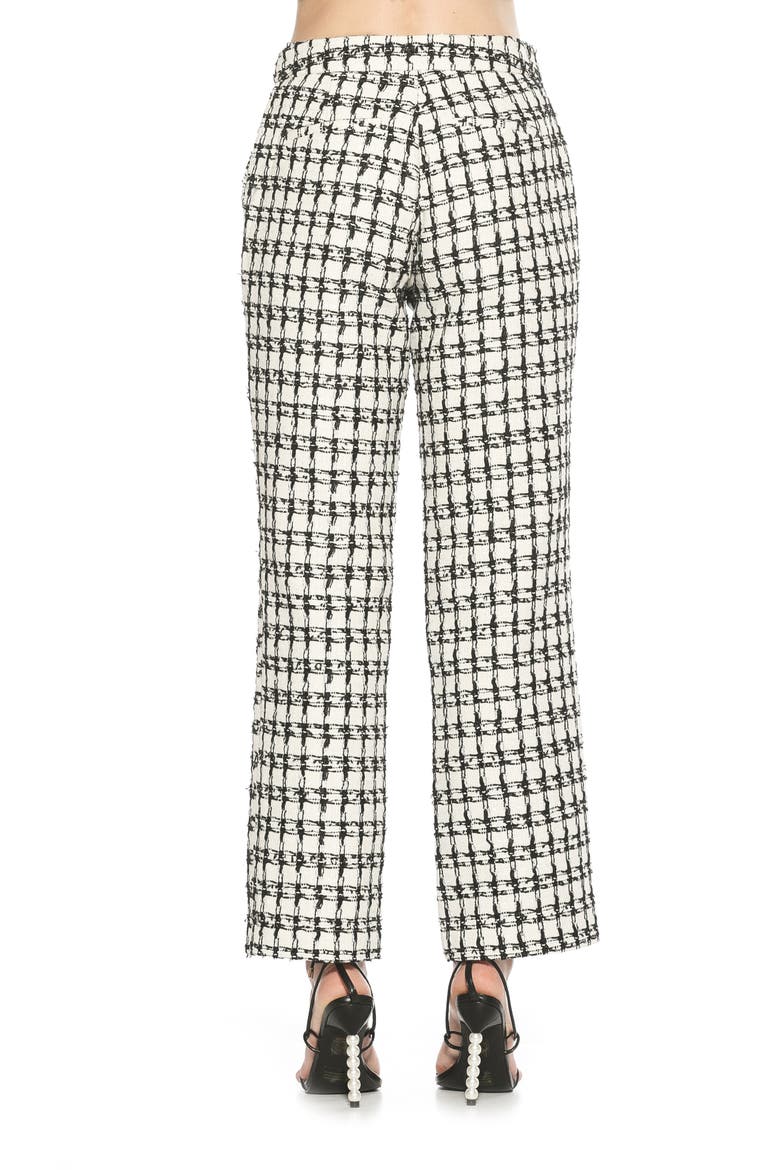 High Waist Tweed Pants, Alternate, color, IVORY CHECK