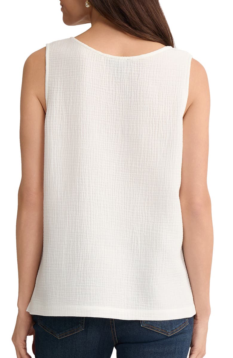 Jones New York Texture Cotton Tank, Alternate, color, Natural White
