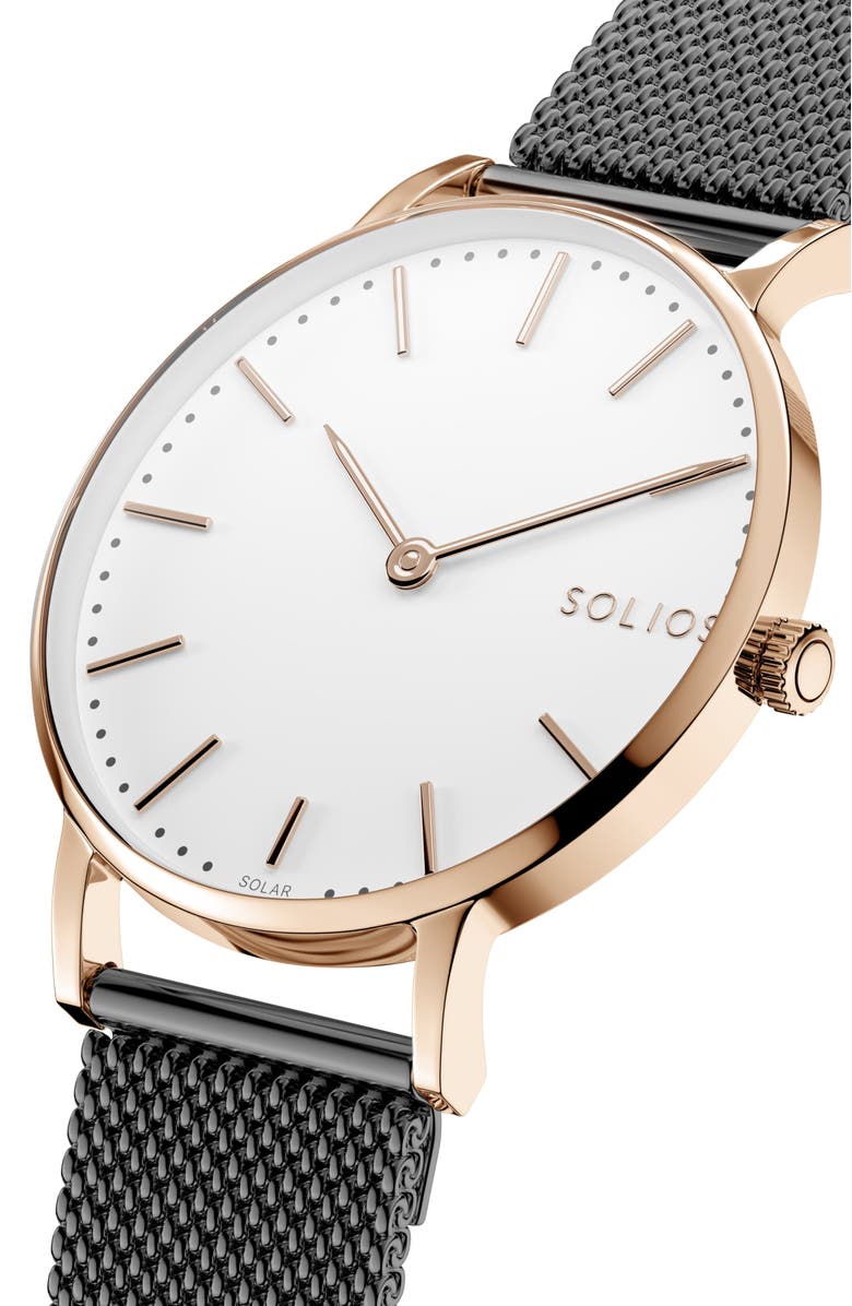 Solios Watches The Solar Classic Bundle | White Dial - Rose Gold Case, Alternate, color, 
