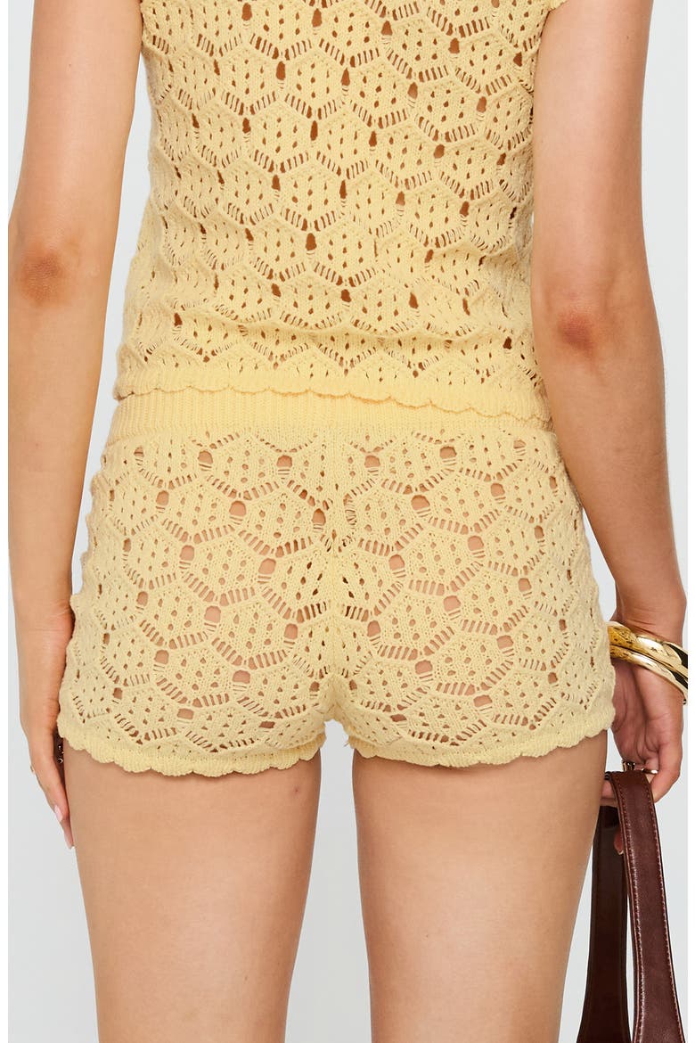 Sun Still Shines Pointelle Stitch Button-Up Top & Shorts Set, Alternate, color, YELLOW