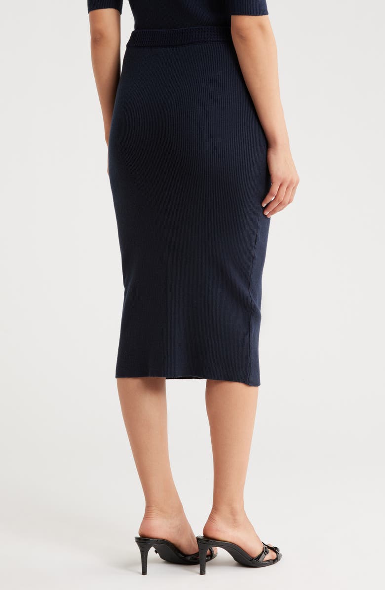 French Connection High Waist Maxi Sweater Skirt, Alternate, color, Navy
