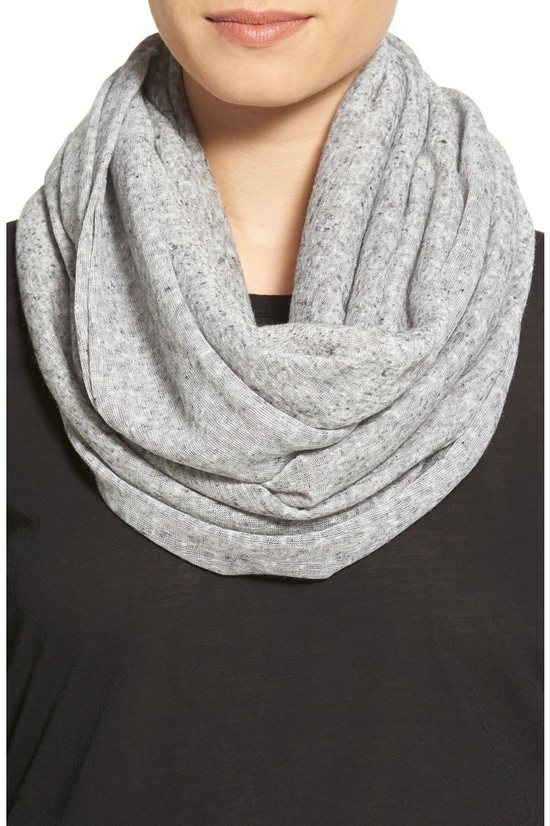 Speckled Knit Infinity Scarf, Main, color, BLACK