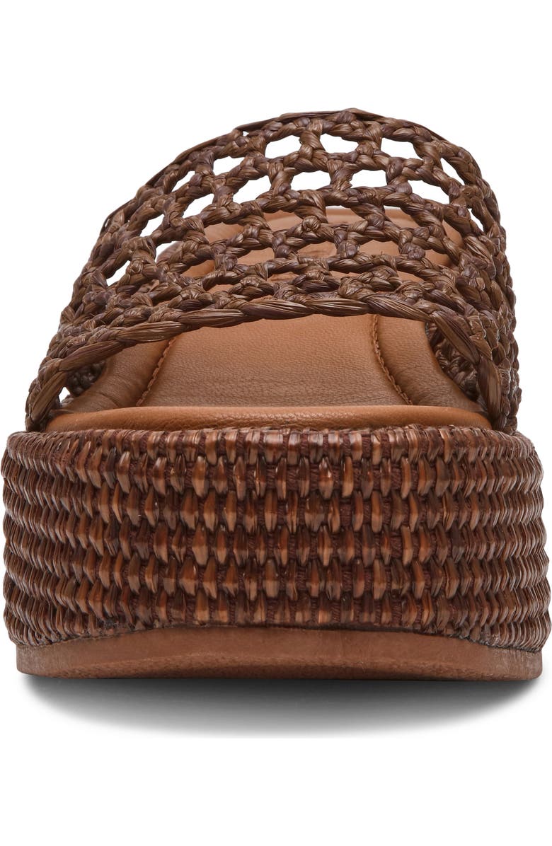Steve Madden Brandy Platform Wedge Slide Sandal, Alternate, color, Brown Raffia
