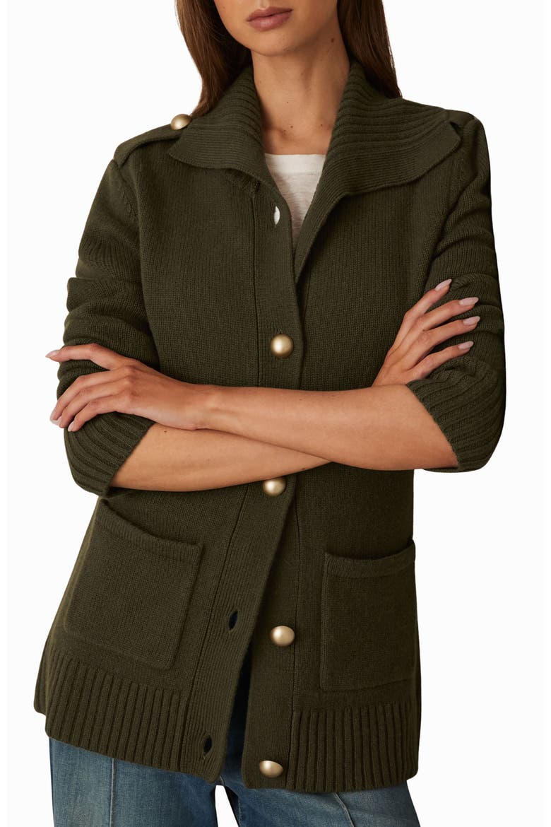 Cat Cardigan, Alternate, color, KHAKI GREEN