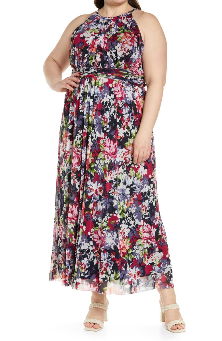 Maggy London Floral Print Sundress, Main, color,