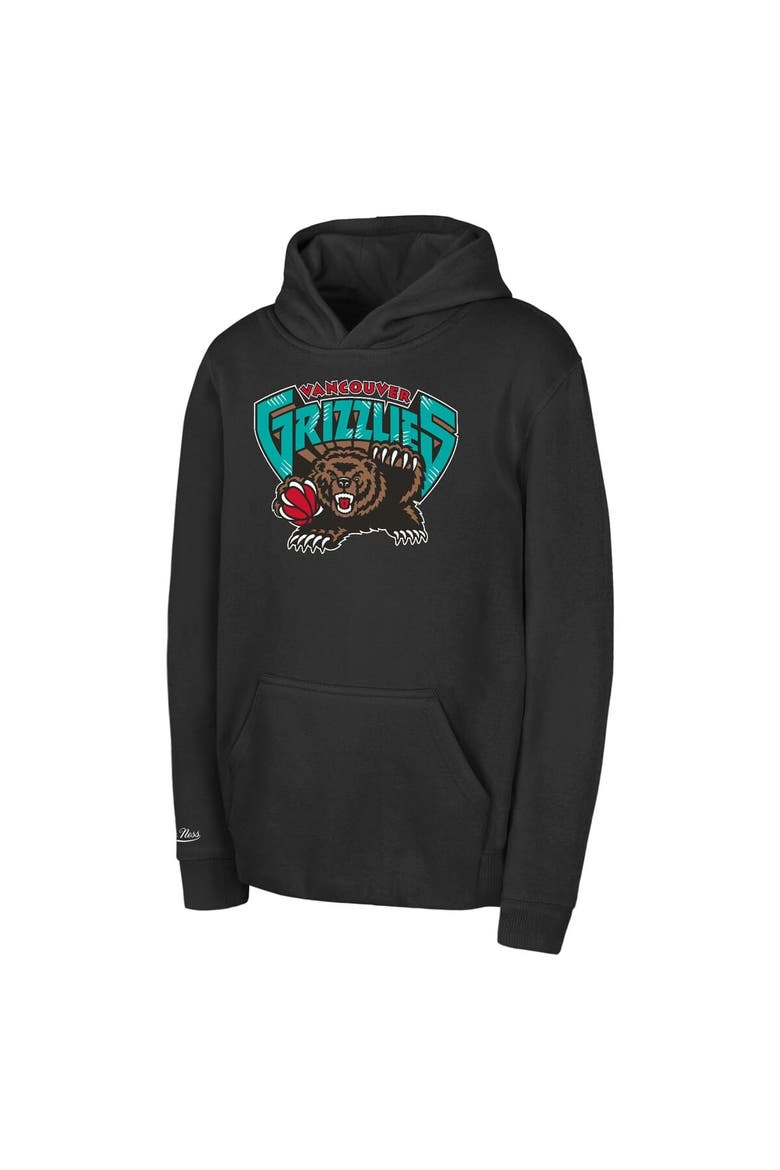 Toddler Mitchell & Ness Black Vancouver Grizzlies Hardwood Classics Retro Logo Pullover Hoodie, Main, color, Black