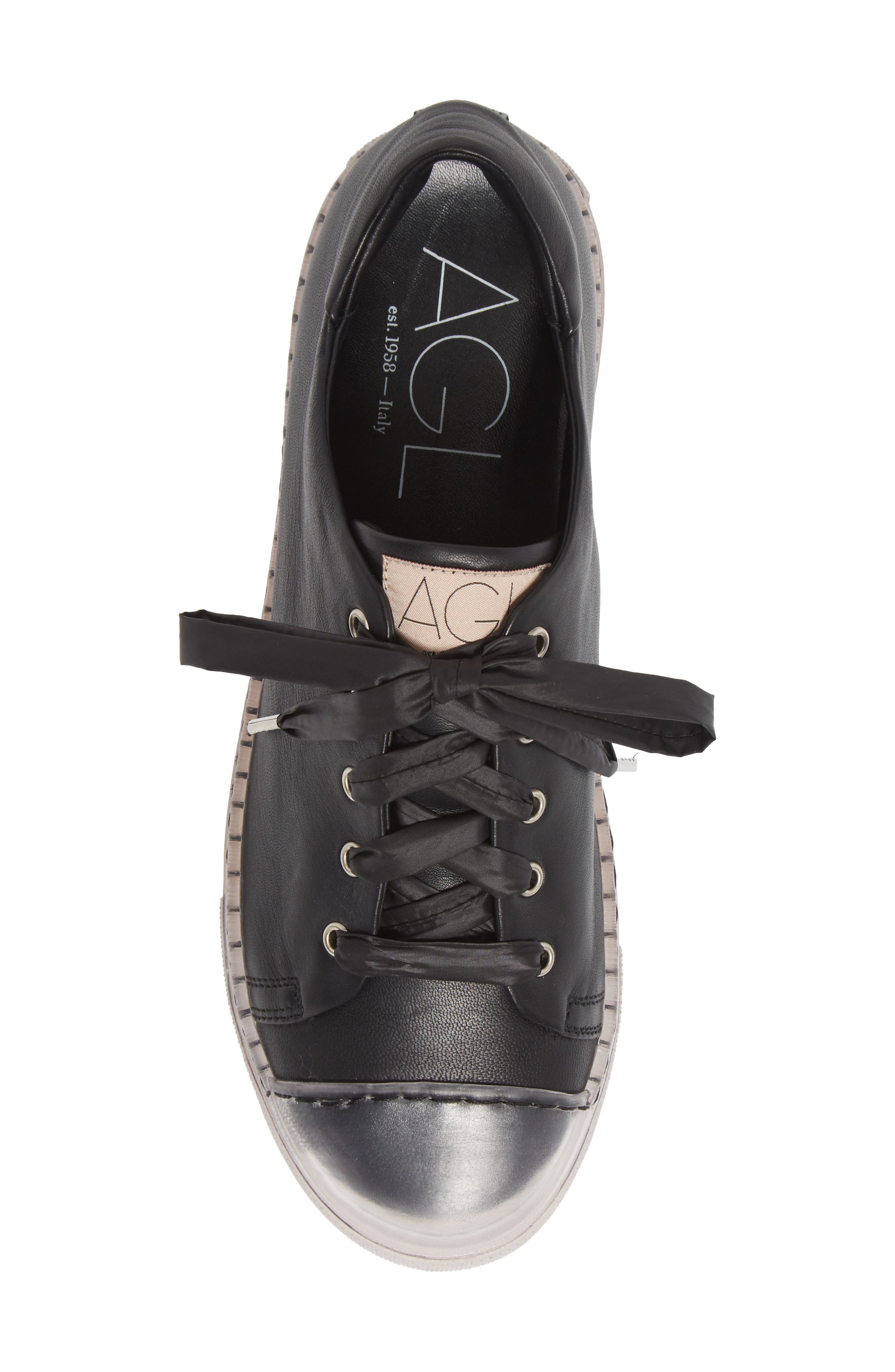 AGL Clear Sole Leather Sneaker, Alternate, color, 