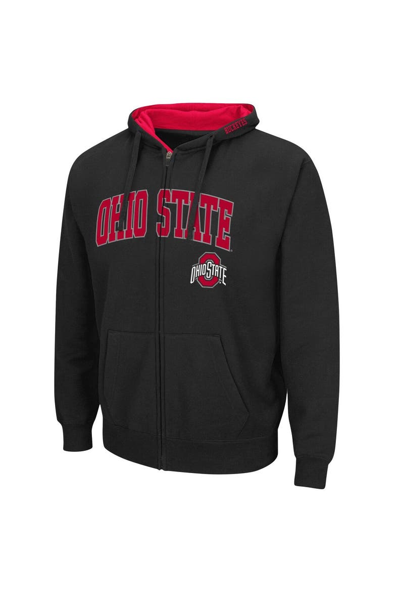 Men's Colosseum Black Ohio State Buckeyes Arch & Logo 3.0 Full-Zip Hoodie, Alternate, color, Black
