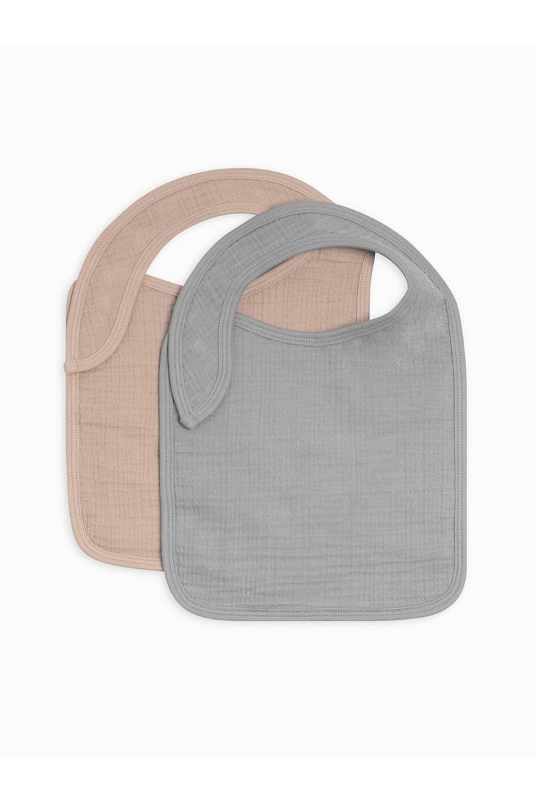 Organic Muslin 2-Pack Bibs, Main, color, Mist + Clay