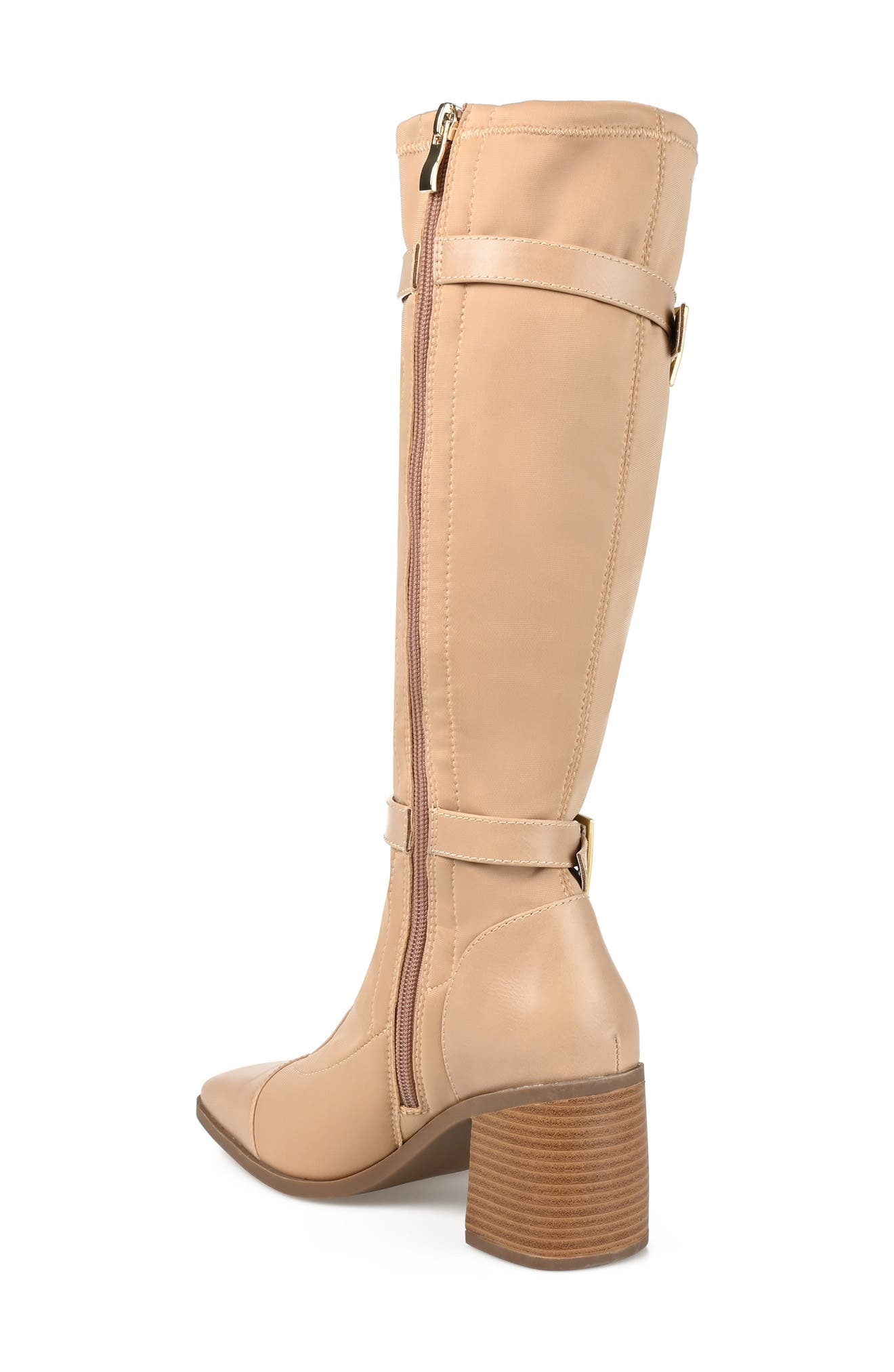 Journee Collection Gaibree Buckle Boot, Alternate, color, Beige
