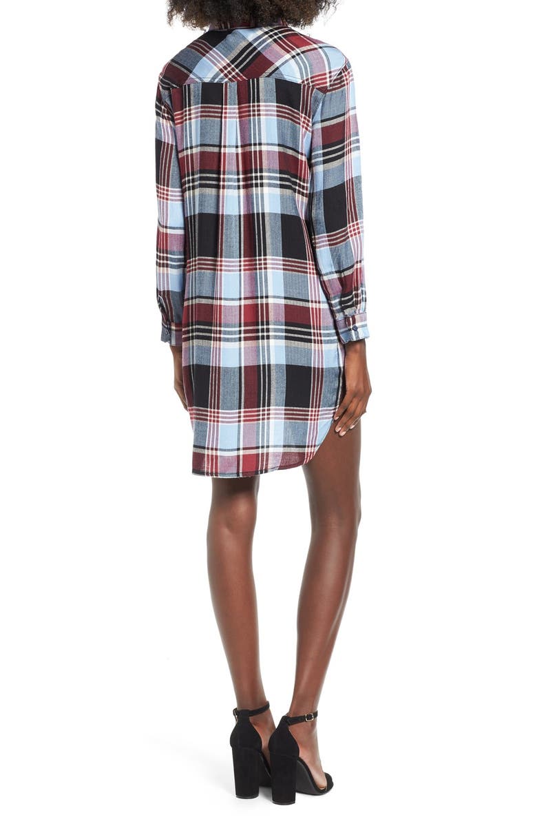 SP Black Plaid Shirtdress, Alternate, color, 