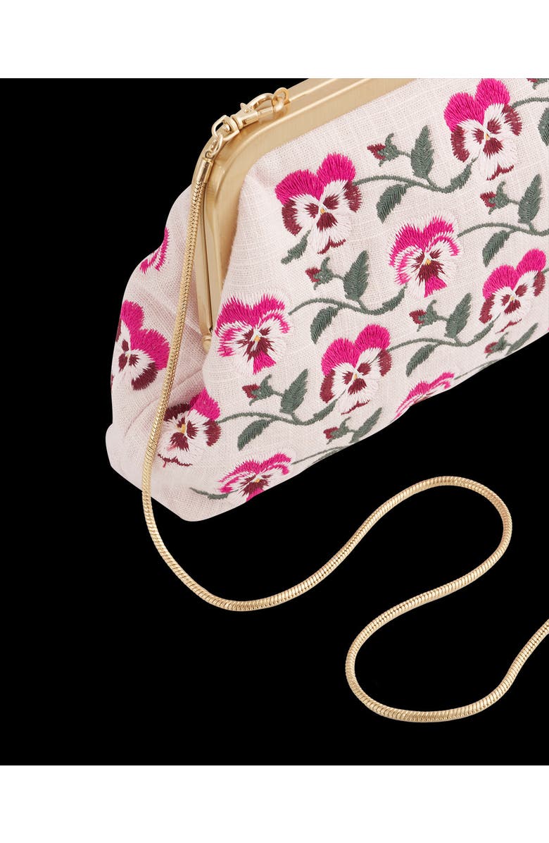 Fable England Pansy Victoriana Clutch Pink, Alternate, color, Pink
