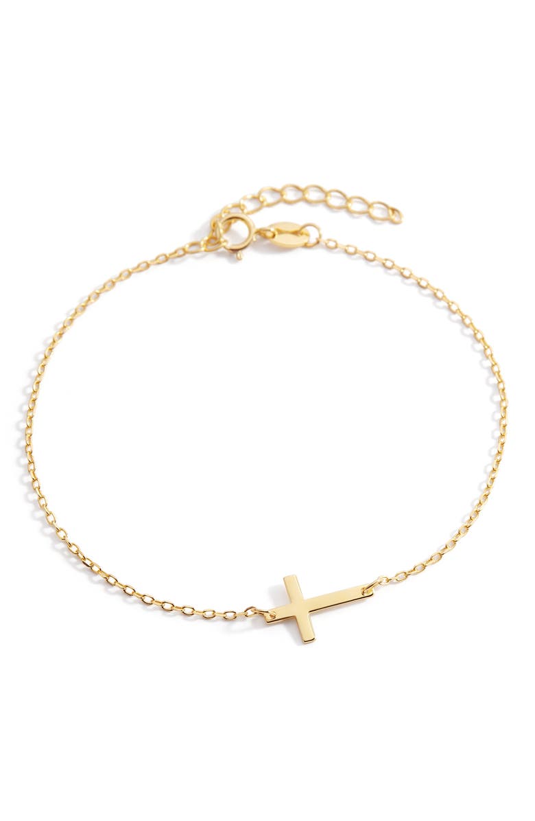 Mint
Lily Cross Charm Bracelet, Alternate, color, 18K Gold Over Sterling Silver