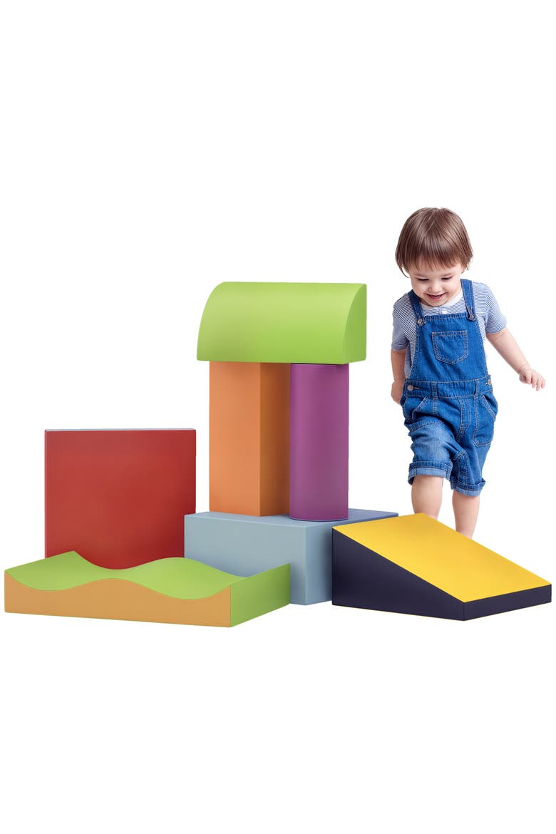 7 Piece Climb and Crawl Activity Play Set, Soft Secure Foam Playset, Main, color, Contemporary