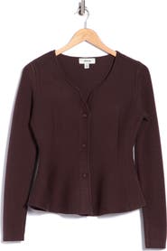 JASON WU Peplum Button Front Cardigan
