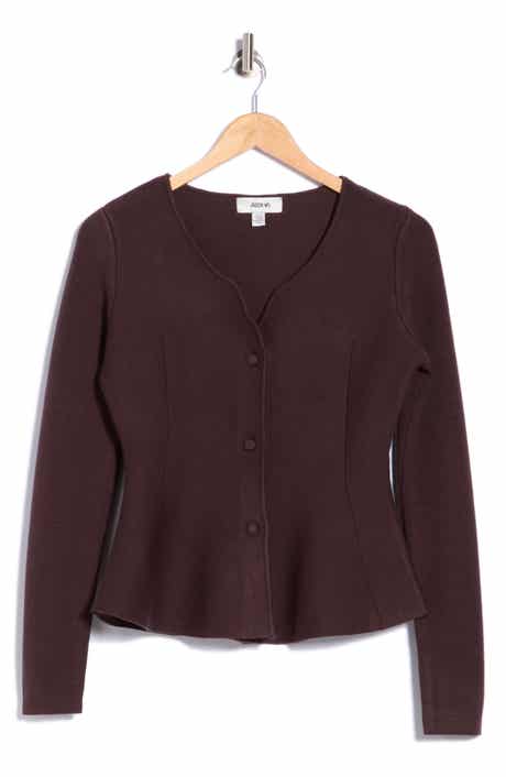 Peplum Button Front Cardigan