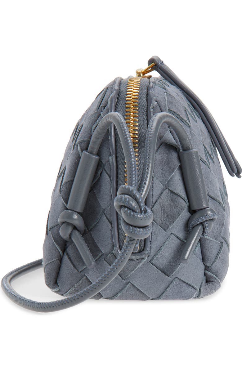Bottega Veneta Concert Intrecciato Suede Crossbody Bag, Alternate, color, Cloudy Indigo