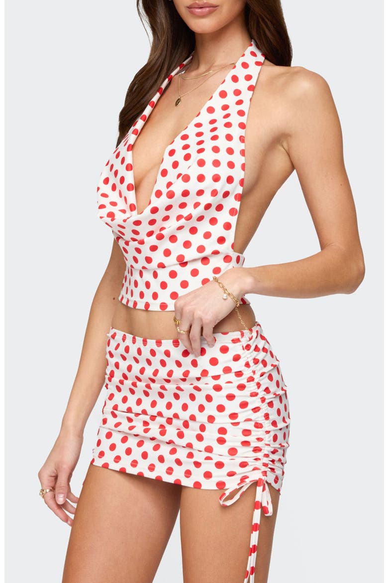 Zoe Polka Dot Halter Top, Alternate, color, RED-AND-WHITE