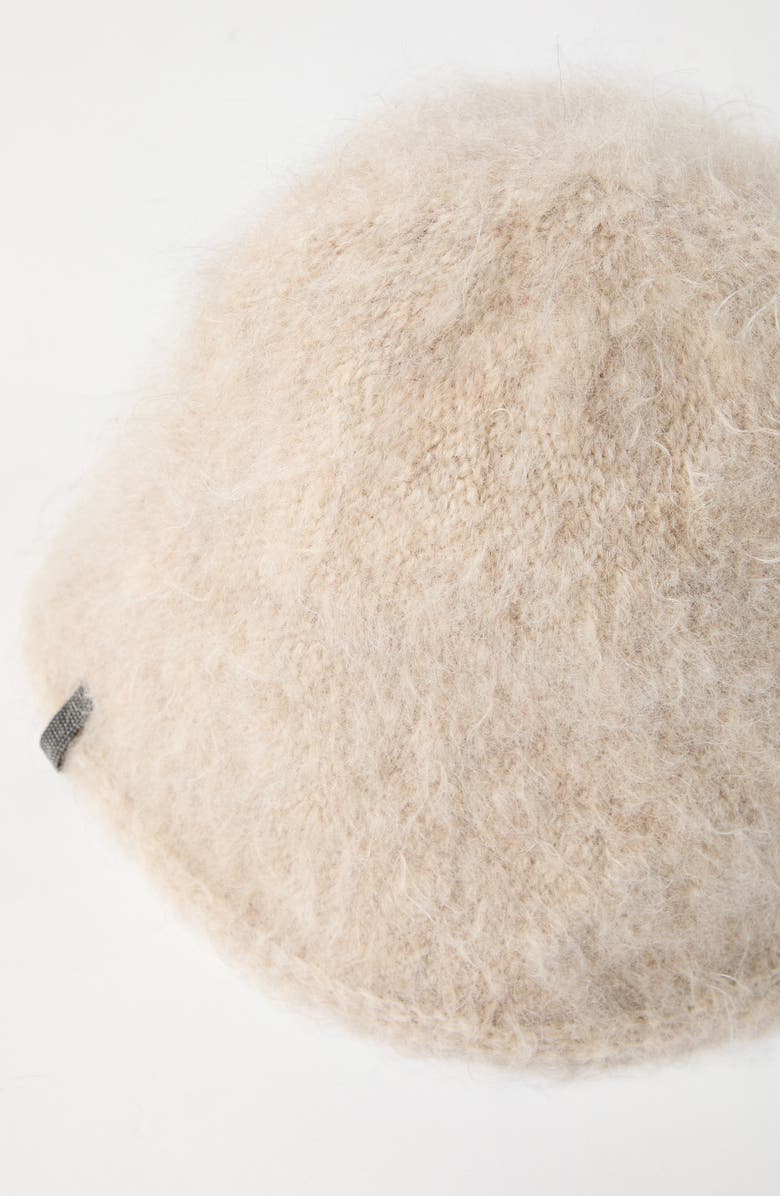 Brunello Cucinelli Mohair and wool knit bucket hat with monili, Alternate, color, 