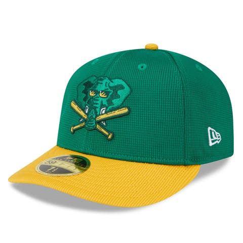 Men's New Era  Kelly Green Oakland Athletics 2024 Batting Practice Low Profile 59FIFTY Fitted Hat