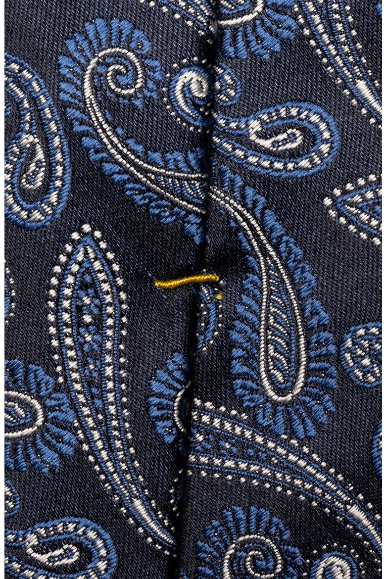 Navy Paisley Silk Jacquard Tie, Alternate, color, DARK BLUE
